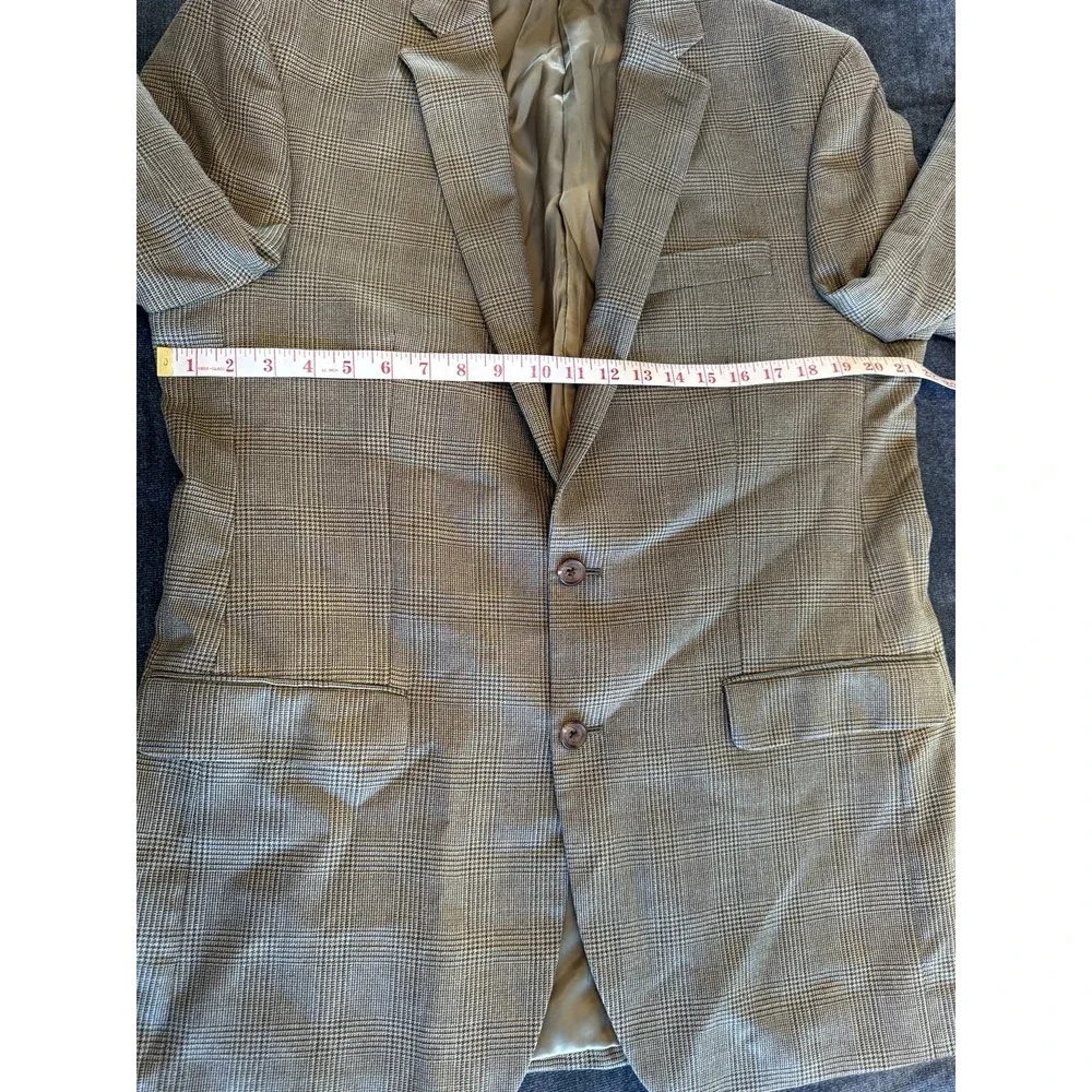 Ralph Ralph Lauren Men's 42L Brown Plaid Silk/Wool Tweed 2-Button Blazer
